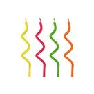 Vela espiral neon 18 velas para bolo coloridas