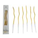 Vela Espiral Palito Aniversário Metalizada Dourada Funlux