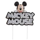 Vela grande para bolo mickey colorido glitter prata disney