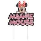 Vela grande para bolo minnie colorida com glitter rose gold
