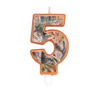 Vela Havercamp Camo Birthday Number 5 Five 8cm Orange