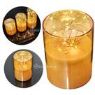 Vela LED Decorativa 10cm com Fio de Fada Vidro Champanhe para Ambientes Sofisticados HM232 Vela LED Decorativa 10cm com Fio de Fada Vidro Champanhe para Ambientes Sofisticados HM232