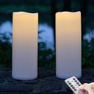 Vela LED Pillar NONNO & ZGF, resina impermeável de 10 x 25 cm, pacote com 2 unidades