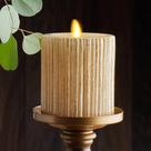 Vela LED sem chama Luminara Metallic Embossed Champagne