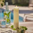 Vela LED sem chama Luminara Outdoor Slim Pillar Ivory 2x8,5 cm
