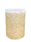 Vela Luminaria Cilindrica Branco e Dourado P