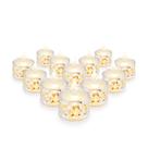 Vela Luz Led Transparente Artificial Eletroinica Kit 12 Uni.