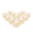Vela Luz Led Transparente Artificial Eletroinica Kit 12 Uni.