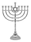 Vela Menorah Ner Mitzvah Silvertone para Chanukah com 23 cm de altura