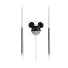 Vela mickey 360 meio glitter prata