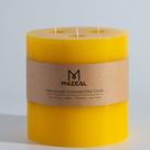 Vela MOZEAL 6"x6" amarela 3 mechas sem perfume sem gotejamento