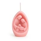 Vela Natalina 3D Presépio Rosa Decoração com Significado Vela Natalina 3D Presépio Rosa Decoração com Significado