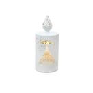 Vela Natalina em Vidro Branca com Led Pequena 15cm