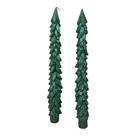 Vela Natalina Espiral Verde Metalizada 2 unidades - 24cm