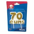 Vela numeral branca com glitter dourado velarte