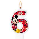 Vela Numeral Mickey Clássico Número 6 - Regina Vela Numeral Mickey Clássico Número 6 - Regina