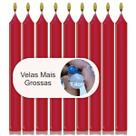 Vela Palito Colorida Atacado 50 unidades Vermelha 100% Parafina