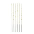 Vela Palito Gigante Branca com Dourado 17 cm - 1 unidade Pct. c/ 6 unds. - Silver Festas - Rizzo