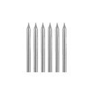 Vela palito pequena prateada 6un silver plastic - SILVERPLASTIC