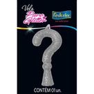 Vela para Aniversario Interrogacao Puro Gliter Prata