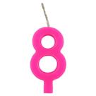 Vela Para Festa De Aniversário Número 8 Rosa Com 1 Unidade