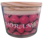 Vela Perfumada No Copo De Vidro 265ml Aroma Morango