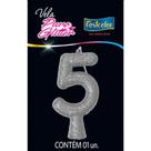 Vela Puro Glitter Prata N5 Festcolor Vela Puro Glitter Prata N5 Festcolor
