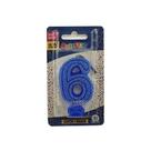 Vela Super Com Glitter Azul - Curifest
