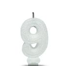 Vela Super Com Glitter Branca - Curifest