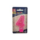 Vela Super Com Glitter Rosa - Curifest