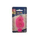 Vela Super Com Glitter Rosa - Curifest