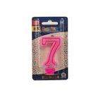 Vela Super Com Glitter Rosa - Curifest
