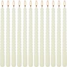 Vela WPONSZU de 25 cm Ivory Spiral Taper, pacote com 12 unidades, sem perfume