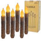 Velas Aulaygo Taper Primitive com temporizador, 6 peças de cera real