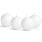 Velas Bola Branca 4 Unidades 6 Cm