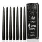 Velas cônicas CANDWAX Black, 30 cm, conjunto de 12, sem gotejamento, sem fumaça