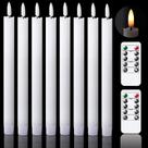 Velas cônicas cintilantes sem chama GenSwin com 2 controles remotos, pacote com 8 Velas cônicas cintilantes sem chama GenSwin com 2 controles remotos, pacote com 8