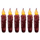 Velas cônicas com temporizador de LED sem chama CVHOMEDECO Burgundy 6 unidades Velas cônicas com temporizador de LED sem chama CVHOMEDECO Burgundy 6 unidades