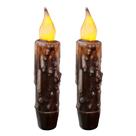 Velas cônicas com temporizador LED sem chama CVHOMEDECO Brown 12cm 2P