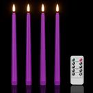 Velas cônicas Flameless Wondise Halloween, pacote com 4, roxas