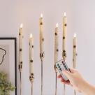 Velas cônicas LED Eywamage Birch Bark com conjunto remoto de 6