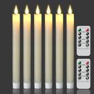 Velas cônicas LED sem chama KunsWenn, 2 controles remotos, 2 x 25 cm, 6 unidades