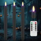Velas cônicas sem chama AFINETH Black Halloween, pacote com 3