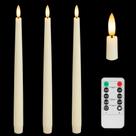 Velas cônicas sem chama AFINETH, controle remoto LED de 29 cm, pacote com 3