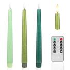 Velas cônicas sem chama AFINETH Green Real Wax 24 cm, pacote com 3