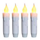 Velas cônicas sem chama CVHOMEDECO LED Drip Timer branco 12 cm