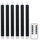 Velas cônicas sem chama GenSwin Black com controle remoto, pacote com 6 Velas cônicas sem chama GenSwin Black com controle remoto, pacote com 6