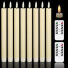 Velas cônicas sem chama GenSwin com 2 controles remotos, pacote 8 Velas cônicas sem chama GenSwin com 2 controles remotos, pacote 8