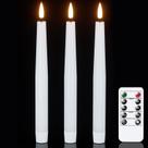 Velas cônicas sem chama GenSwin White LED com conjunto remoto de 3 Velas cônicas sem chama GenSwin White LED com conjunto remoto de 3
