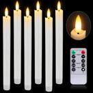 Velas cônicas sem chama HINZER, 6 unidades de cera real, LED, branco Velas cônicas sem chama HINZER, 6 unidades de cera real, LED, branco